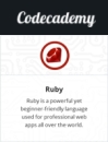 Codecademy Ruby badge